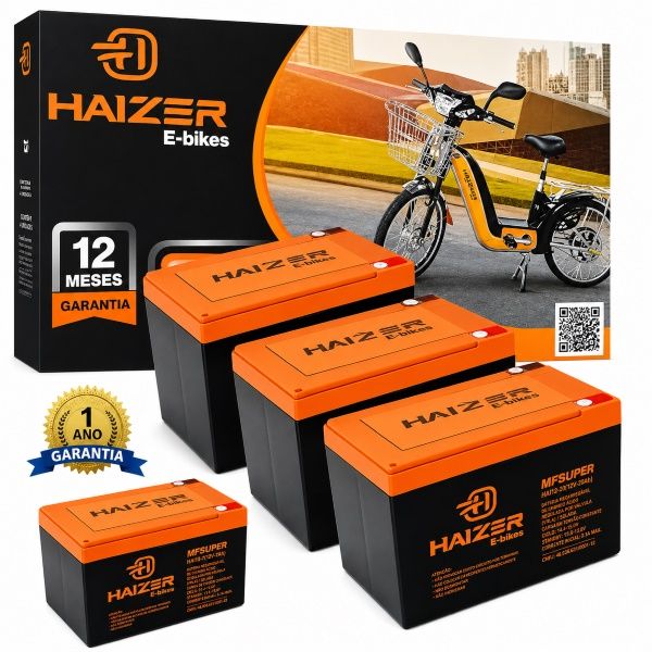 BATERIA HAIZER BIKE ELETRICA 15AH C/4